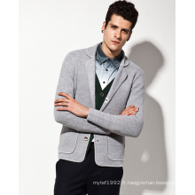 50% de laine 50% Acrylique Tailored Collar Man Sweater